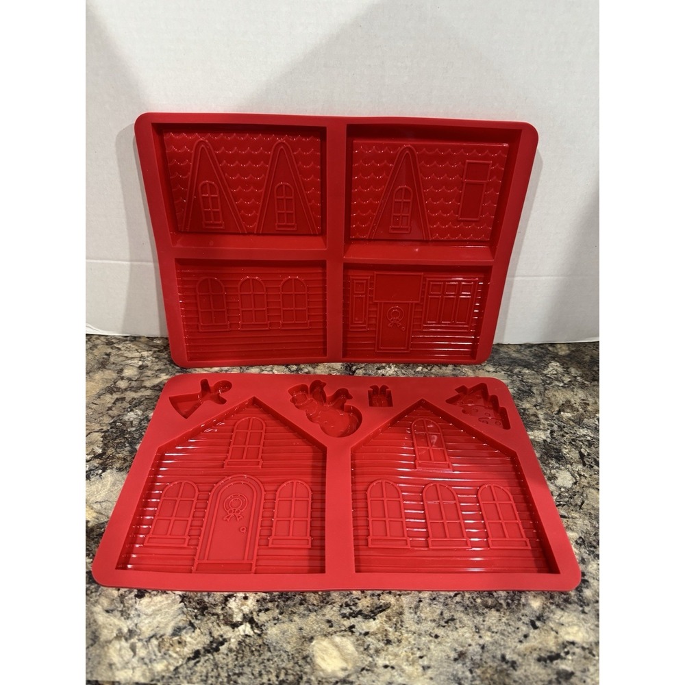 Gingerbread House Mold Tray - Silicone Baking Molds for Cookies, Chocolate, Cand